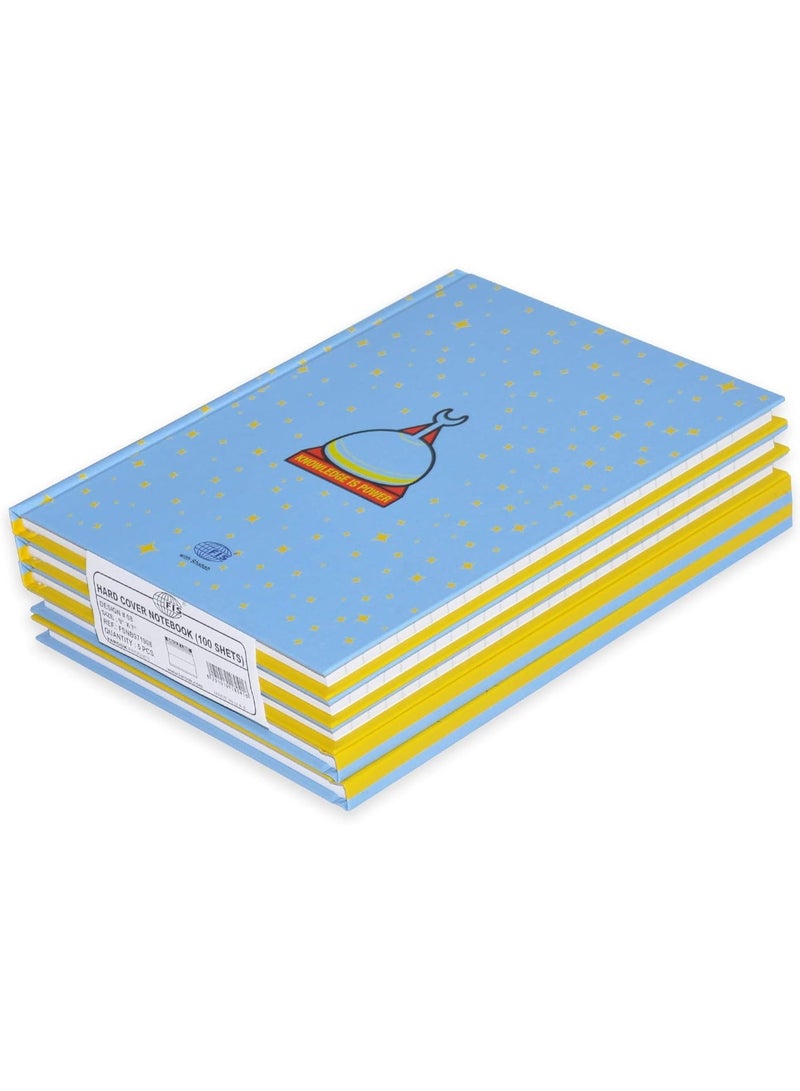 FIS Hard Cover Notebook Single Line 9X7 Inch, 100-Sheets 5-Piece - FSNB971908 - Image 1
